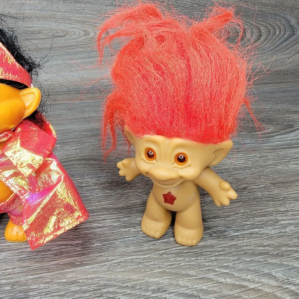 Vtg‎ Troll Doll Troll-Kins Lot of 3 Outfit Toy RUSS Trolls Male Dress Up